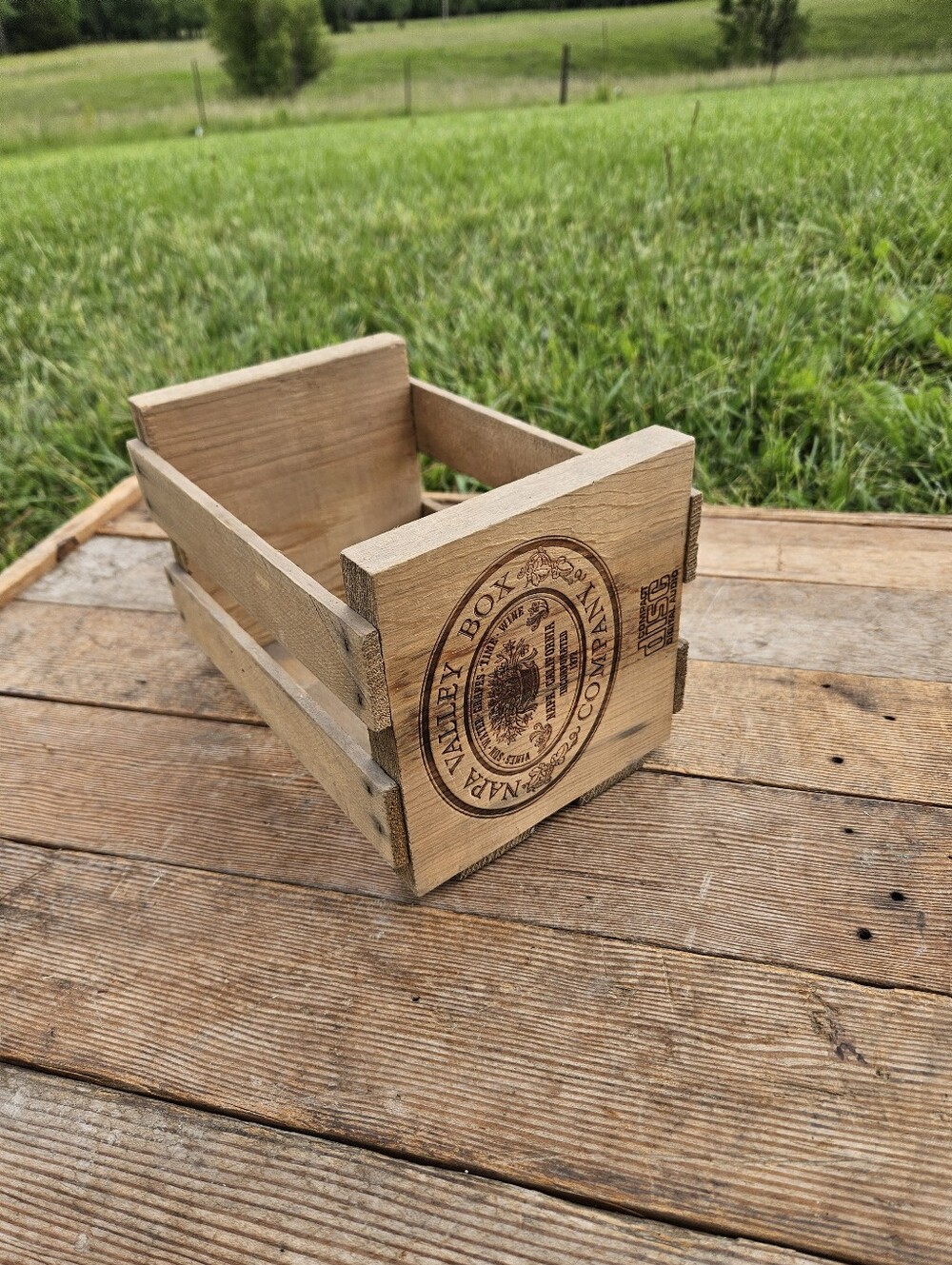 Vintage Napa Valley Box Co Wood CD Storage Crate Holder Rack Holds 20 Discs